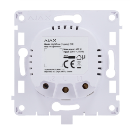 AJA-LIGHTCORE-1G Relais interrupteur simple allumage sans fil 868 Mhz Jeweller Portée de communication jusqu'à 1100 m Alimentation 230 V CA 50 Hz Pas besoin de fil neutre