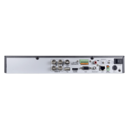 SFI-HTVR6104AP-HEVC Enregistreur 5n1 Safire H.265+ - Power over Coaxial (PoC Safire) - 4 CH HDTVI / HDCVI / AHD / CVBS / 2 IP - 3Mpx/1080p (12FPS) / 1080pLite/720p (25FPS) - Sortie HDMI Full HD, VGA et BNC (CVBS) - Alarmes (4/1) | 1 CH audio / 1 HDD
