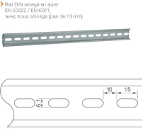 Rail DIN omega en acier 35 x 7,5 mm Longueur 0,3 m Trous oblongs 15 x 6,1 mm