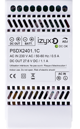 IZX-PSDX2401.1C Alimentation chargeur rail din 230v ac / 24v dc / 1,1a / 3 modules