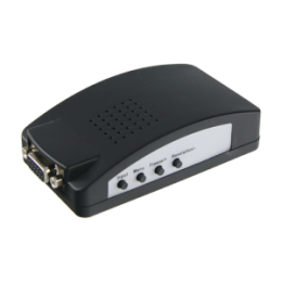 VDO-VGA-CONVERTER Adaptateur de signaux de vidéo BNC et S-Video à VGA - Multiples résolutions jusqu'à 1920x1200 (maximum) - Réglage brillant, contraste, saturation, netteté et ton - Systèmes PAL, NTSC et SECAM - Menu OSD - Congélation d'image