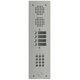 EVI-UHRCL1004 Platine aluminium HAUT-RISQUE audio 4 appels 1 rangée avec clavier
