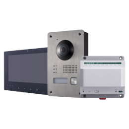 SFI-VI302-2 Kit de Portier vidéo Technologie 2 fils  Comprend Plaque, Moniteur et Hub Remplacer d´anciennes installations App Mobile avec P2P Montage encastré