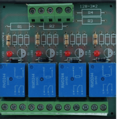 IZX-RMD124 module relais rail din 4 relais 12vdc inverseur co/no/nf pouvoir de coupure max. 250vac / 10a - 30vdc / 10a