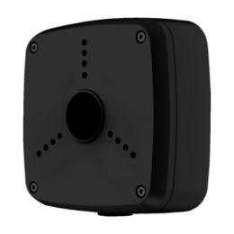 VDO-PFA122-B Boite de connexions - Pour caméras compactes ou dômes - Convient pour une utilisation en extérieur - Installation dans un plafond ou un mur - Couleur noir - Passage de câble