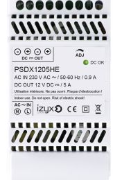 IZX-PSDX1205HE Alimentation rail DIN 3M 230V AC / 12V DC (12-14V) / 5A