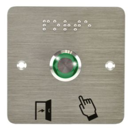 IZX-SS19G12P201 Bouton poussoir acier inox d=19mm Halo vert 12V AC/DC Contact NO+NC (V) + SSP201