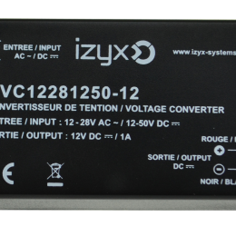 IZX-UVC12281250-12 Convertisseur de tension : In 12-24V AC ou 12-50V DC / Out 12V DC 1A