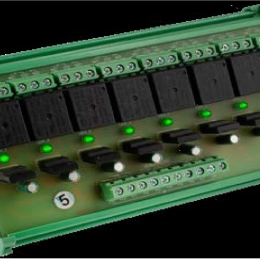 IZX-RMDX123008 Relais rail DIN 12-30V AC/DC 8 relais / 1 LED Max. 250V AC / 10A - 30V DC / 10A