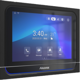 AKU-X933 Moniteur SIP d'intérieur avec ecran LCD tactile 7'' et caméra  (Version Android), Façade plastique
