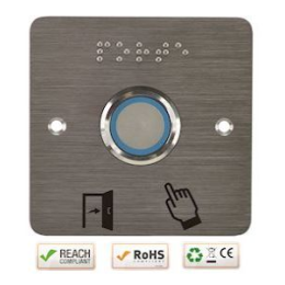 IZX-SSP225 Plaque acier inoxydable 80 x 80 mm perçage diam. 25 mm braille PORTE + Picto
