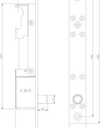 IZX-DBM1500EC Verrou électrique universel 8000 N émission / rupture 12/24V DC Double contact