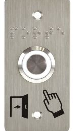 IZX-SS19W12P101 Bouton poussoir acier inox d=19 mm Halo blanc 12V AC/DC Contact NO+NC (V)+SSP101