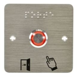 IZX-SS19O12P201 Bouton poussoir acier inox d=19mm Halo orange 12V AC/DC Contact NO+NC (V)+SSP201