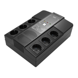 VDI-UPS600VA-6 Onduleur monophasé interactif en ligne Puissance 600VA/360W Entrée 220~240 Vac /Sortie 230 Vac 6 sorties SAI/UPS protégées Temps de recharge 6~8 h Batterie plomb-acide scellée (incluse)