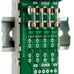 IZX-PDB400 Carte multivoies fusiblees 12/24v ac/dc / 4 voies / 4 leds vertes