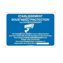 ADE-3912-AP-V-150 Panneau établissement sous vidéo protection - horizontal 150x105 mm Vinyl adhésif