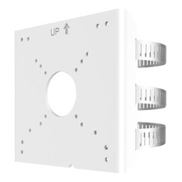 UNV-TR-UP06-C-IN Support pour mats - Pour caméras bullet - Convient pour une utilisation en extérieur - Rang diamètre 67~127 mm - Couleur blanche - Passage de cable