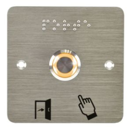 IZX-SS19Y12P201 Bouton poussoir acier inox d=19 mm Halo jaune 12V AC/DC Contact NO+NC (V)+SSP201