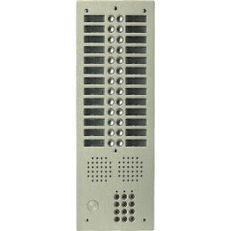 EVI-UHRCL2028/CH Platine aluminium HAUT-RISQUE audio 28 appels 2 rangées avec clavier Anodisée CHAMPAGNE