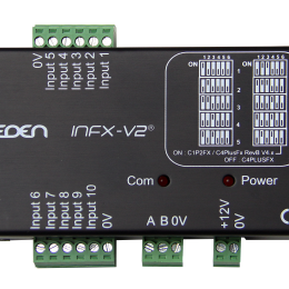 EDN-10004 Module d'extention INFX 10 entrées TOR Communication sur BUS RS485 jusqu'a 10 modules INFX par centrale. Alim 12Vdc non fourni