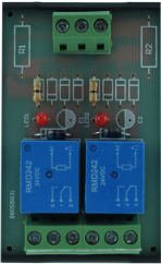 IZX-RMD12AC2 module relais rail din 2 relais 12vac inverseur co/no/nf pouvoir de coupure max. 250vac / 10a - 30vdc / 10a