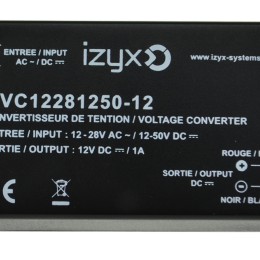 IZX-UVC12281250-12 Convertisseur de tension entree 12-28v ac ou 12-50v dc / sortie 12v dc / 1a