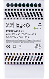 IZX-PSDX2401.75 Alimentation rail DIN 3M 230V AC / 27,6V DC (24-28V) / 1,75A