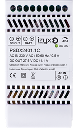 IZX-PSDX2401.1C Alimentation chargeur rail DIN 3M 230V AC / 24V DC (27,6V) / 1,1A