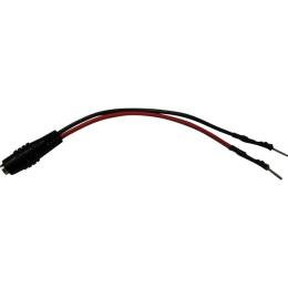 VIS-CON-DCF Câble rouge noir parallèle de 10 centimètres avec bornes à vis et connecteur d'alimentation standard rond pour caméras.
