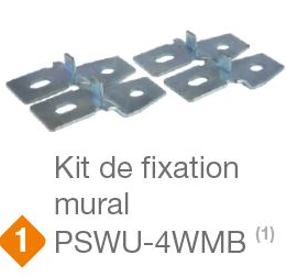 IZX-PSWU-4WMB Kit de fixation mural pour coffrets PSW et PSWB