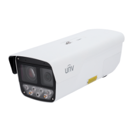 UNV-IPC28184EA-ADX5K-F40- Caméra IP double 8 + 4 mégapixels Gamme Pro 2 capteurs CMOS à balayage progressif 1/1,8" Objectif 4.0mm/10-50mm Portée des LED IR 50 m / Lumière blanche 30 m Interface WEB, CMS, Smartphone et NVR