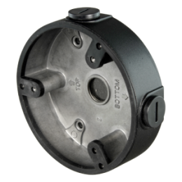 VDO-PFA137-B Boite de connexions - Pour caméras dôme - Convient pour une utilisation en extérieur - Installation dans un plafond ou un mur - Couleur noir - Passage de câble