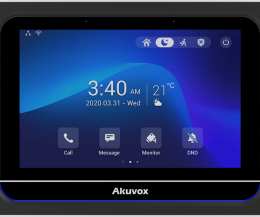 AKU-X933 Moniteur SIP d'intérieur avec ecran LCD tactile 7'' et caméra  (Version Android), Façade plastique