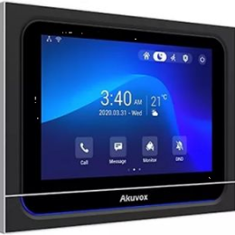 AKU-X933W-NOIR Moniteur SIP d'intérieur avec ecran LCD tactile 7'', caméra  et wifi + bluetooth (Version Android), Façade plastique