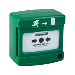 AXD-10035 Déclencheur manuel vert issue de secours simple contact