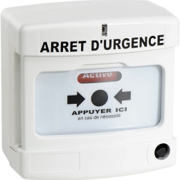 AXD-10040 Déclencheur manuel conventionnel d'arret d'urgence blanc