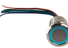 IZX-SS25PMR Bouton poussoir PMR acier inox d=25 mm Halo B/V et buzzer Relais temporisé