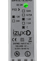 IZX-PSD2406C alimentation chargeur rail din 100-240v ac / 24v dc / 0.6a - 1 module