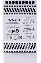 IZX-TRD122415 Transformateur rail din 230v ac / 12/24v ac / 15va (1,25/0,625a) - 3 modules
