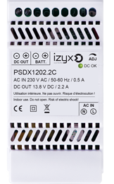 IZX-PSDX1202.2C Alimentation chargeur rail din 230v ac / 12v dc / 2,2a / 3 modules