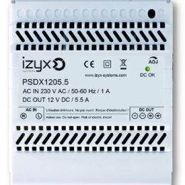 IZX-PSDX1205.5 Alimentation rail DIN 5M 230V AC / 12V DC (12-14V) / 5,5A