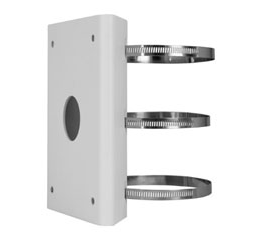 UNV-TR-UP08-A-IN Support mât pour caméra PTZ -  Platine 215x172x65mm -  Compatible avec de nombreux accessoires -  Col de cygne, boite de connexion -  Diamètre mât de 80 à110 mm -  2 colliers de serrage fournis -  Acier galvanisé
