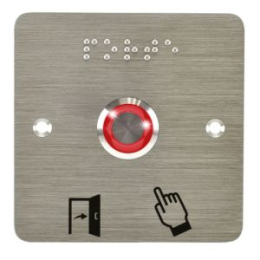 IZX-SS19R12CP201 Bouton poussoir acier inox d=19 mm Halo rouge 12V AC/DC Contact NO+NC (C)+SSP201