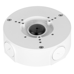 VDO-PFA130-E Boite de connexions - Pour caméras compactes ou dômes - Convient pour une utilisation en extérieur - Installation dans un plafond ou un mur - Couleur blanche - Passage de câble