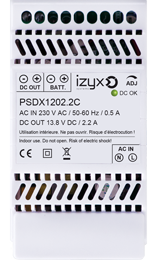 IZX-PSDX1202.2C Alimentation chargeur rail DIN 3M 230V AC / 12V DC (13,8V) / 2,2A