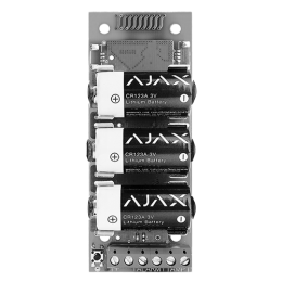 AJA-TRANSMITTER Ajax - Émetteur par radio - Sans fil 868 MHz Jeweller - Antenne interne espace libre 1600 m - Entrée câblée d'alarme et tamper anti-sabotage - Détection d'inhibition - Tamper anti-ouverture - Sortie d'alimentation 3 V - Alimentati