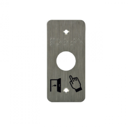 IZX-SSP101 Plaque acier inoxydable 39,5 x 84,5 mm perçage diam. 19 mm braille PORTE + Picto