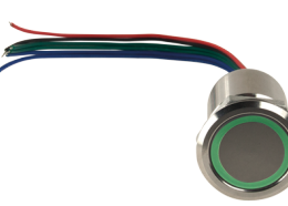 IZX-SS25PMR Bouton poussoir PMR acier inox d=25 mm Halo B/V et buzzer Relais temporisé