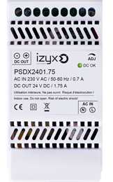 IZX-PSDX2401.75 Alimentation rail din 230v ac / 24v dc / 1,75a / 3 modules